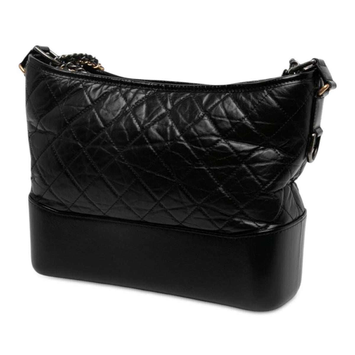 Chanel Medium Aged Calfskin Gabrielle Crossbody — Black
