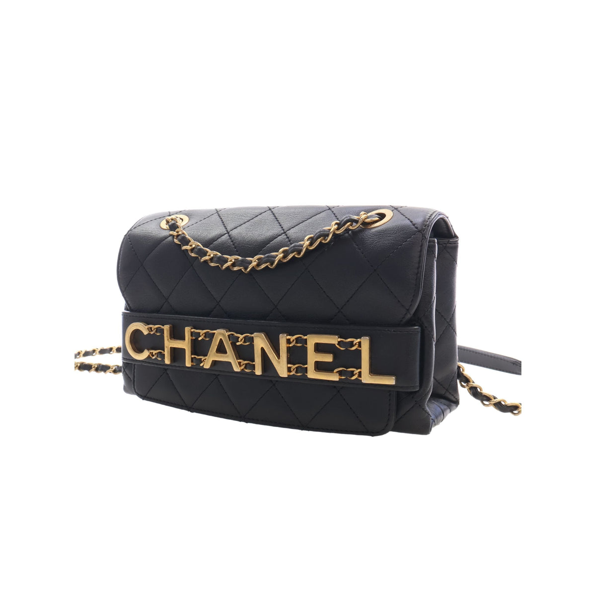 Chanel Small Quilted Calfskin Enchained Flap — Black