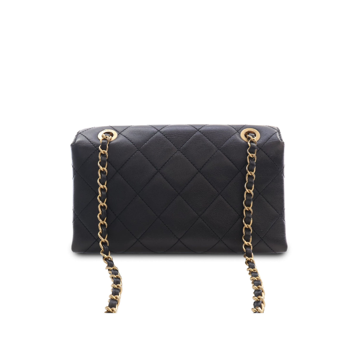 Chanel Small Quilted Calfskin Enchained Flap — Black
