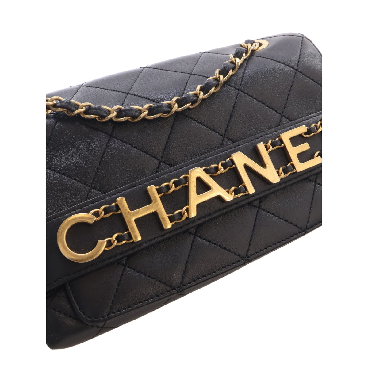 Chanel Small Quilted Calfskin Enchained Flap — Black