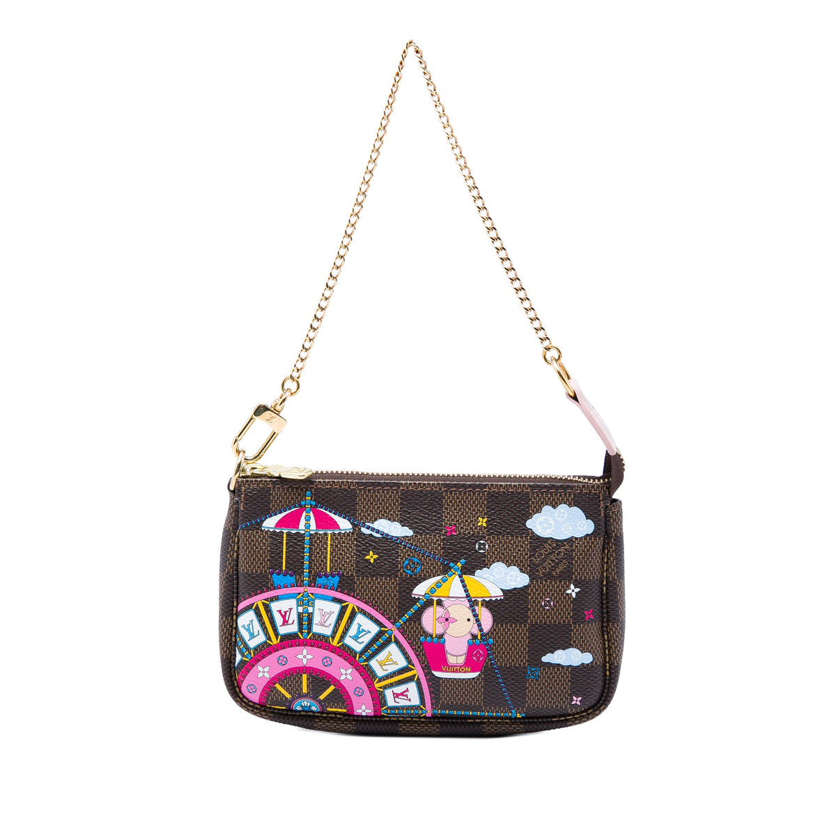 Louis Vuitton Damier Ebene Vivienne Holiday Mini Pochette Accessoires — Brown