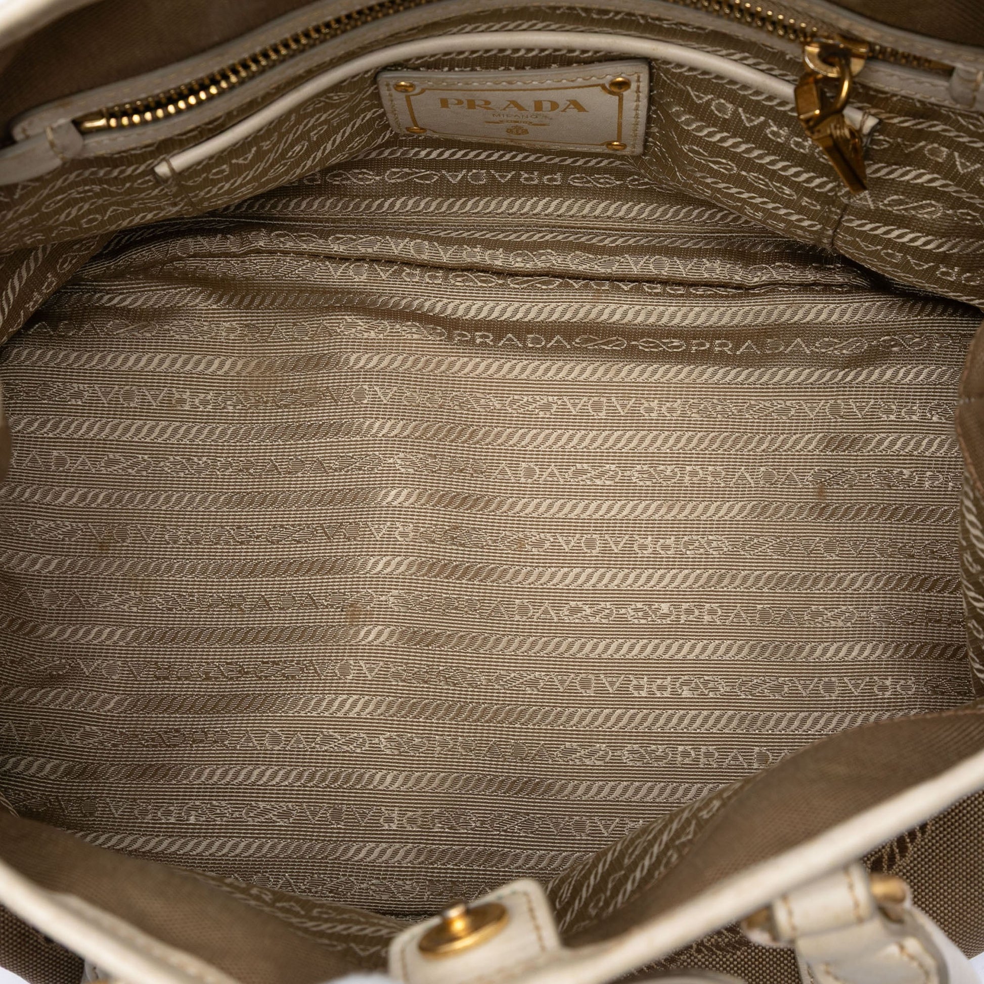 Prada Canvas Canapa Logo Bow Satchel