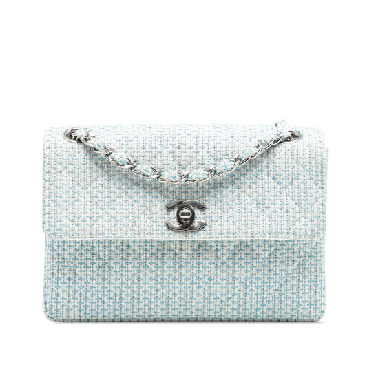 Chanel CC Quilted Tweed Chain Flap