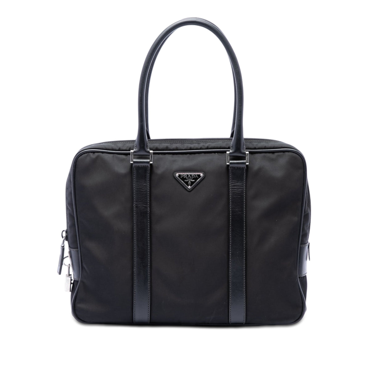 Prada Saffiano Trimmed Tessuto Business Bag