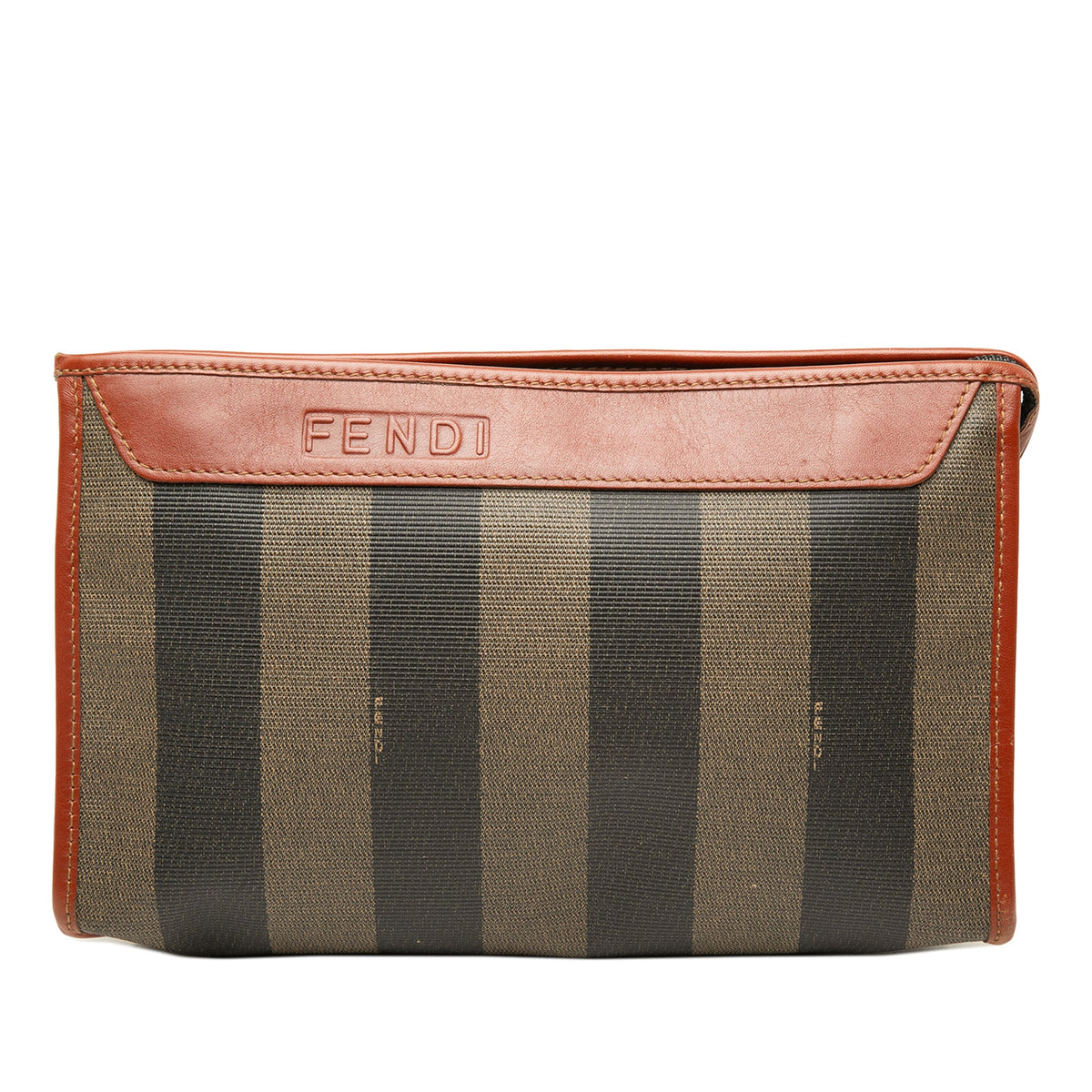 Fendi Pequin Coated Canvas Cosmetic Clutch