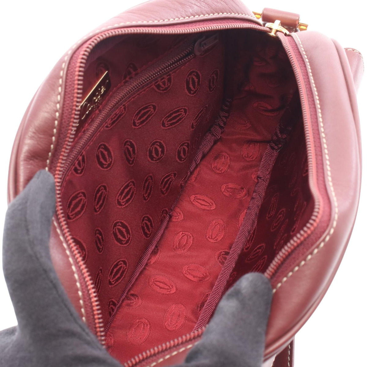 Cartier Leather Must De Cartier Crossbody — Red