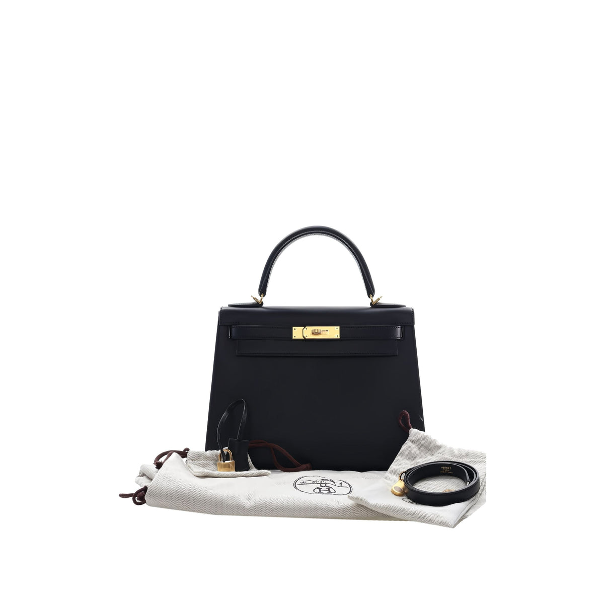 Hermès Sombrero Kelly II Sellier 28 — Black