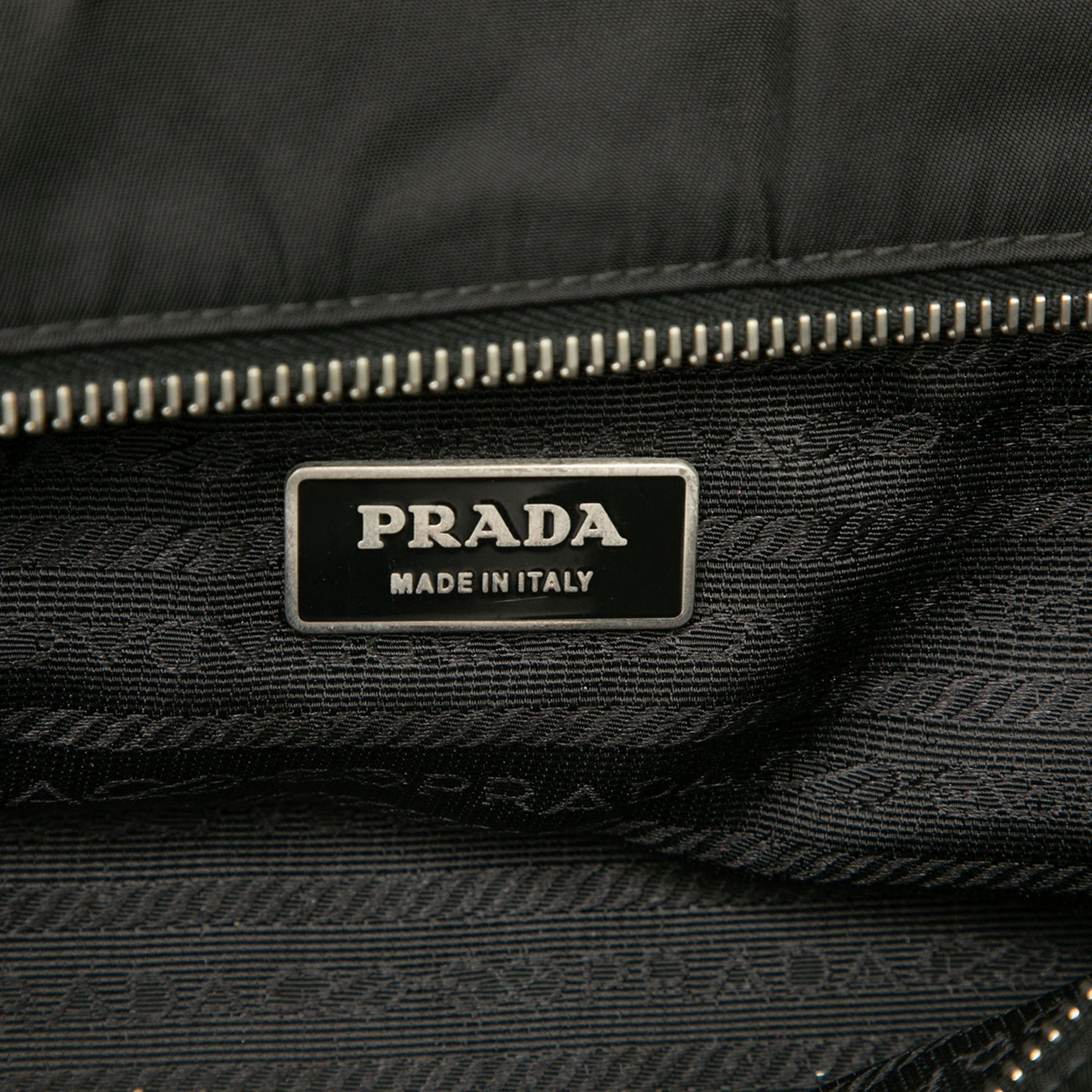 Prada Saffiano Trimmed Tessuto Tote