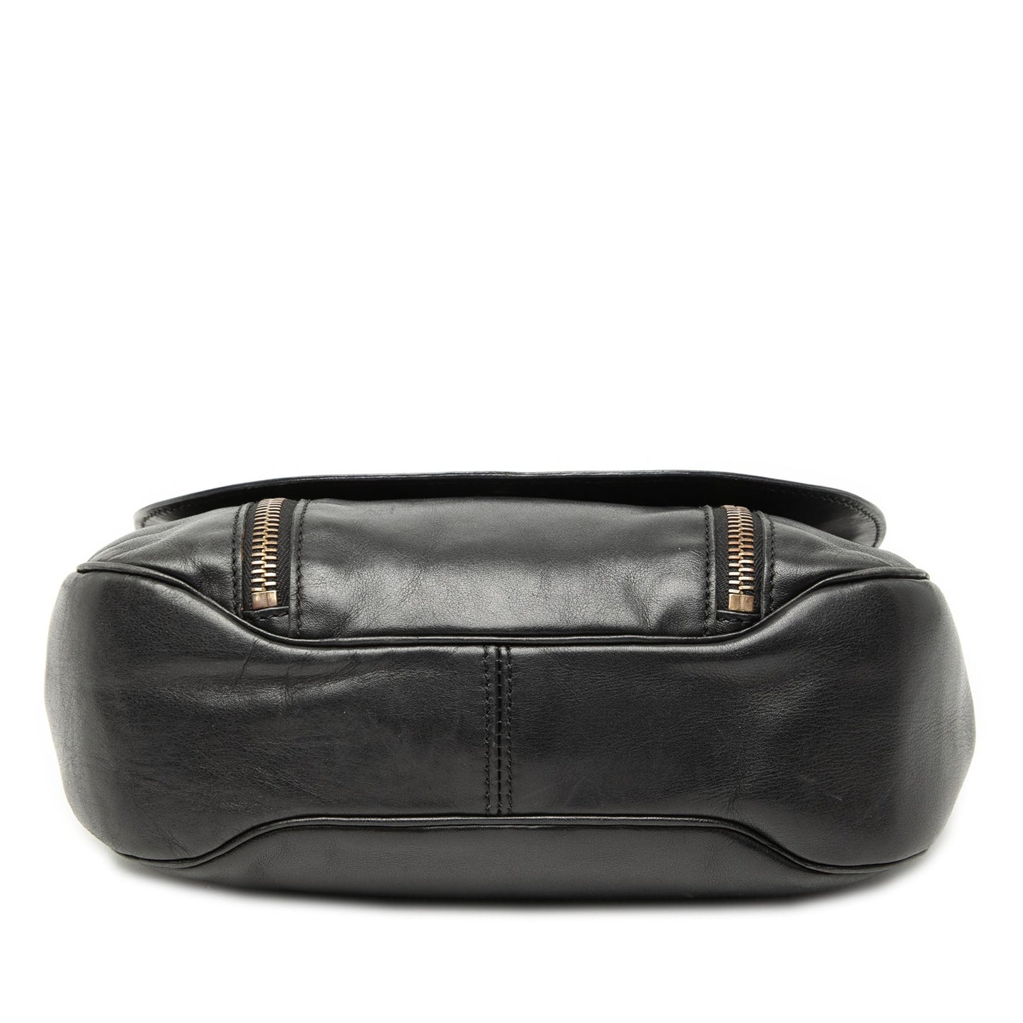 Leather Eyelet Flap Handbag