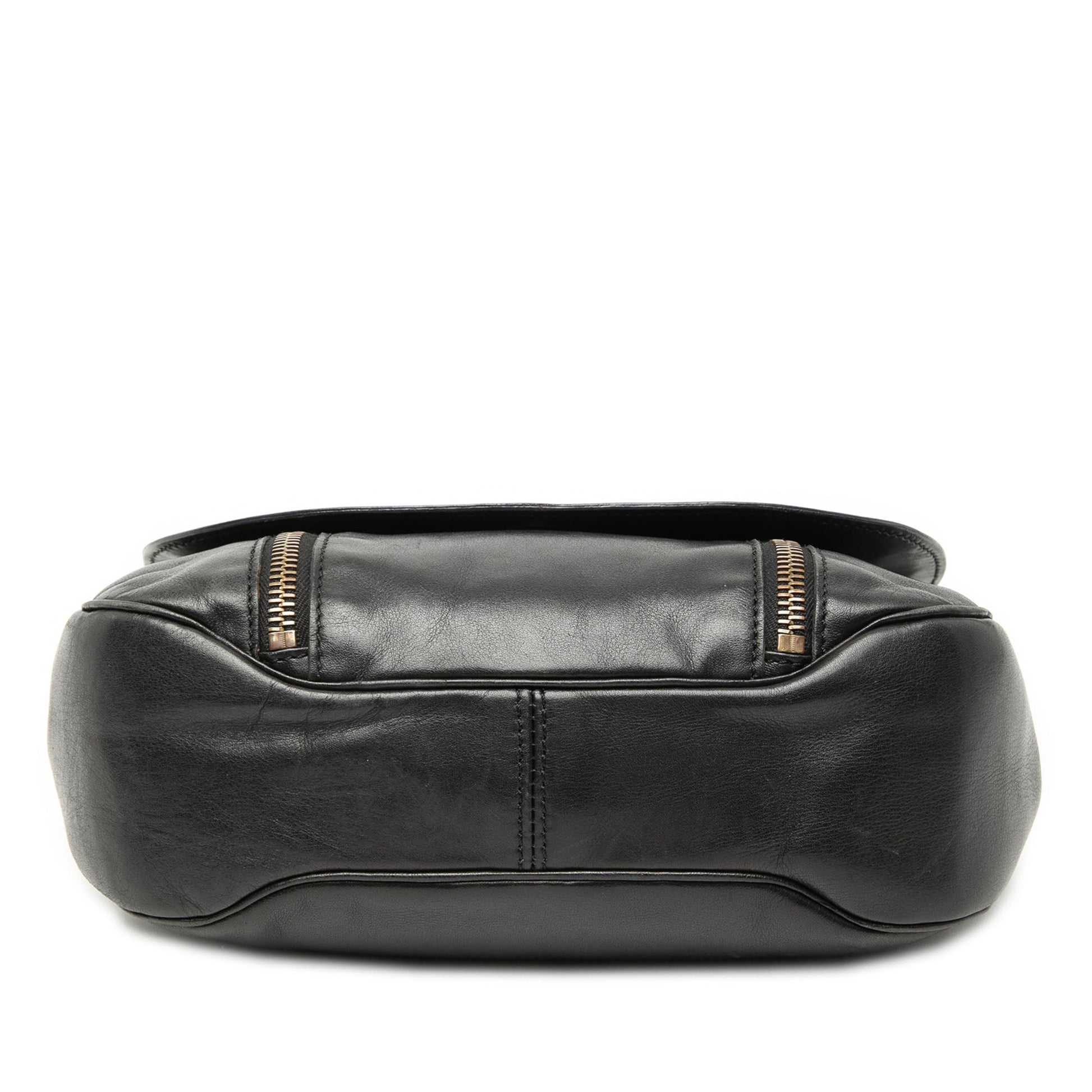 Leather Eyelet Flap Handbag