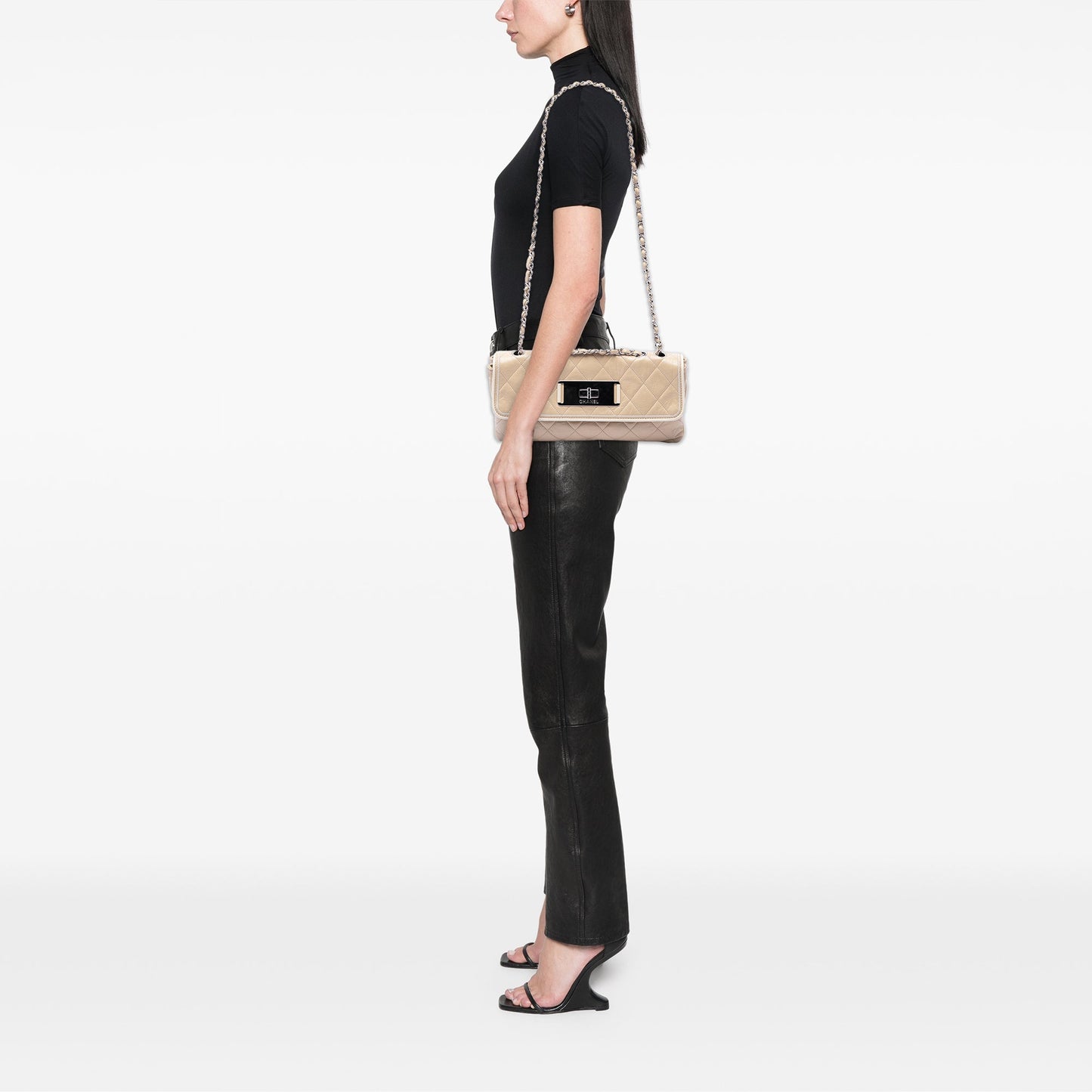 Chanel Quilted Lambskin East West Mademoiselle Flap