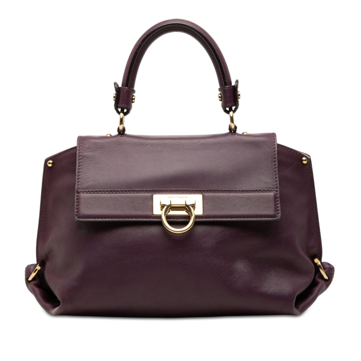 Ferragamo Small Leather Gancini Sofia Satchel