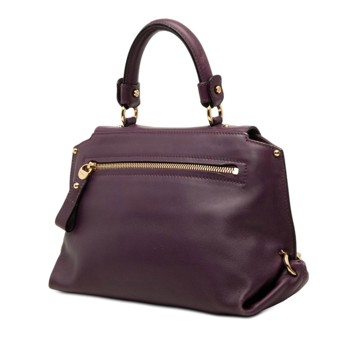 Ferragamo Small Leather Gancini Sofia Satchel