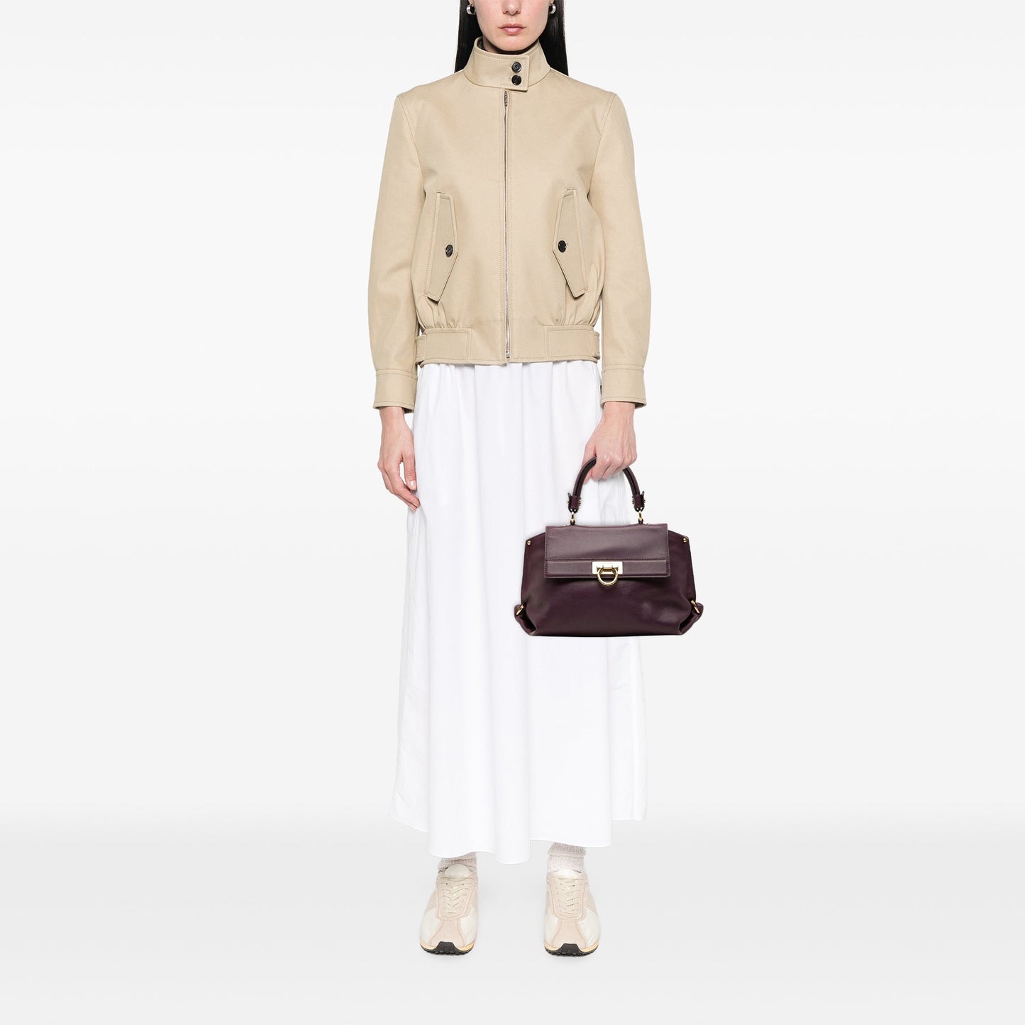 Ferragamo Small Leather Gancini Sofia Satchel