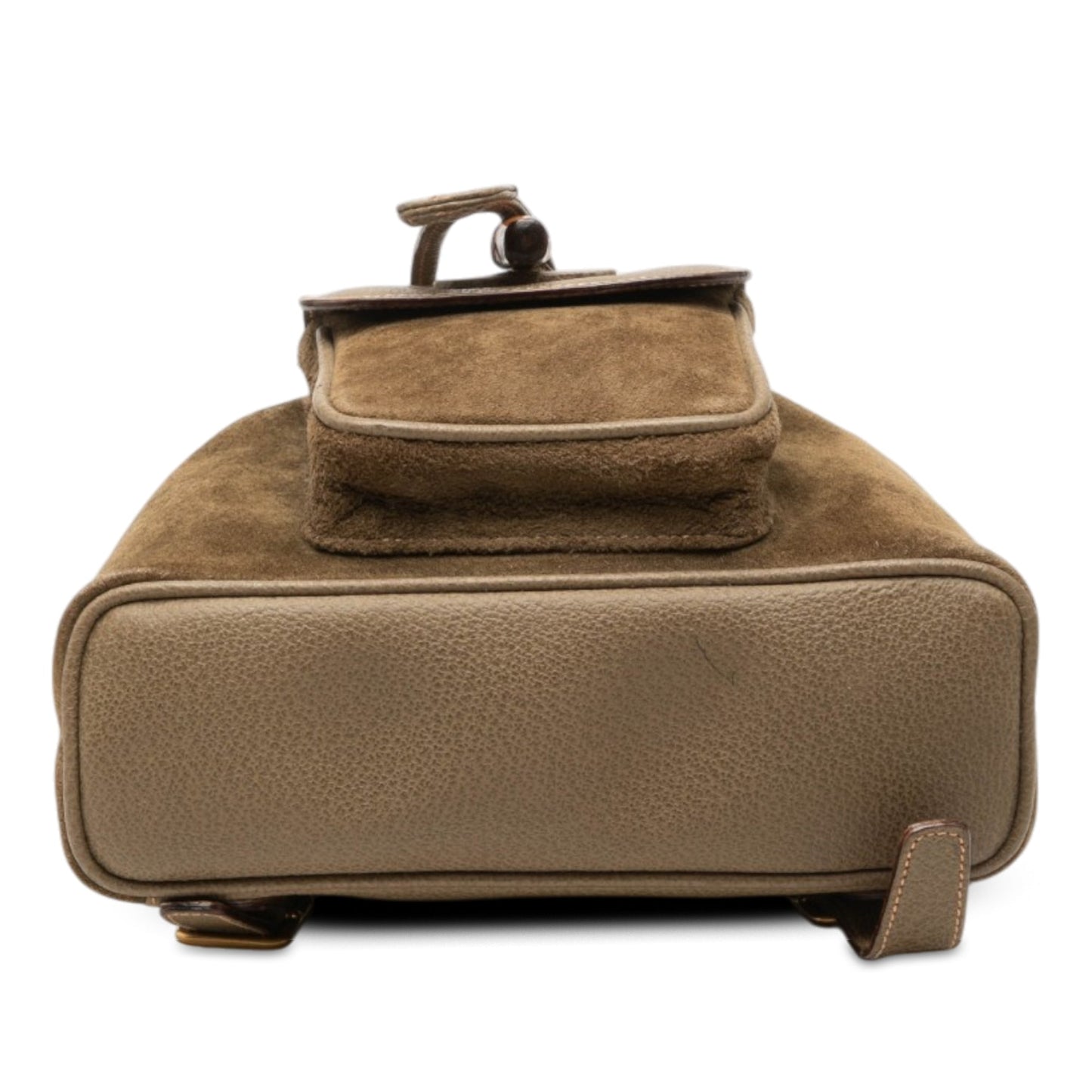Gucci Suede Bamboo Drawstring Backpack