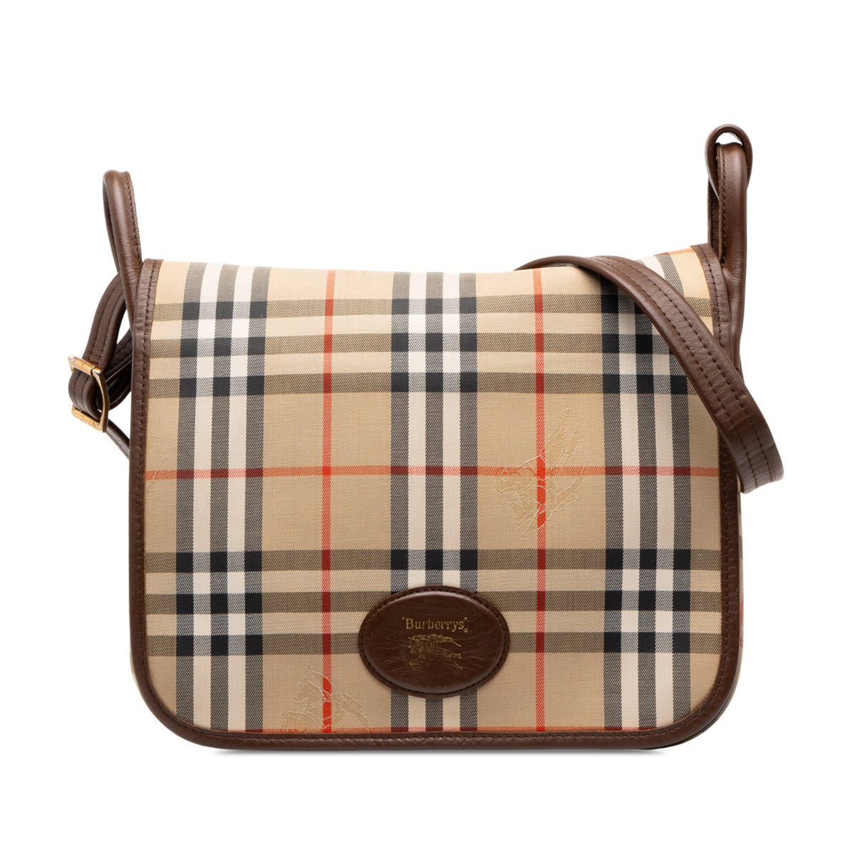 Burberry Haymarket Check Canvas Shoulder Bag — Beige