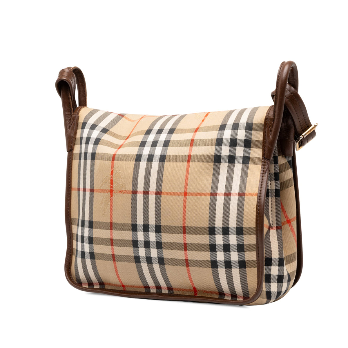 Burberry Haymarket Check Canvas Shoulder Bag — Beige
