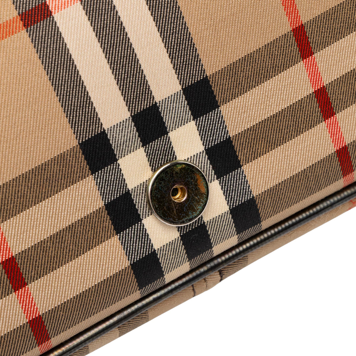 Burberry Haymarket Check Canvas Shoulder Bag — Beige