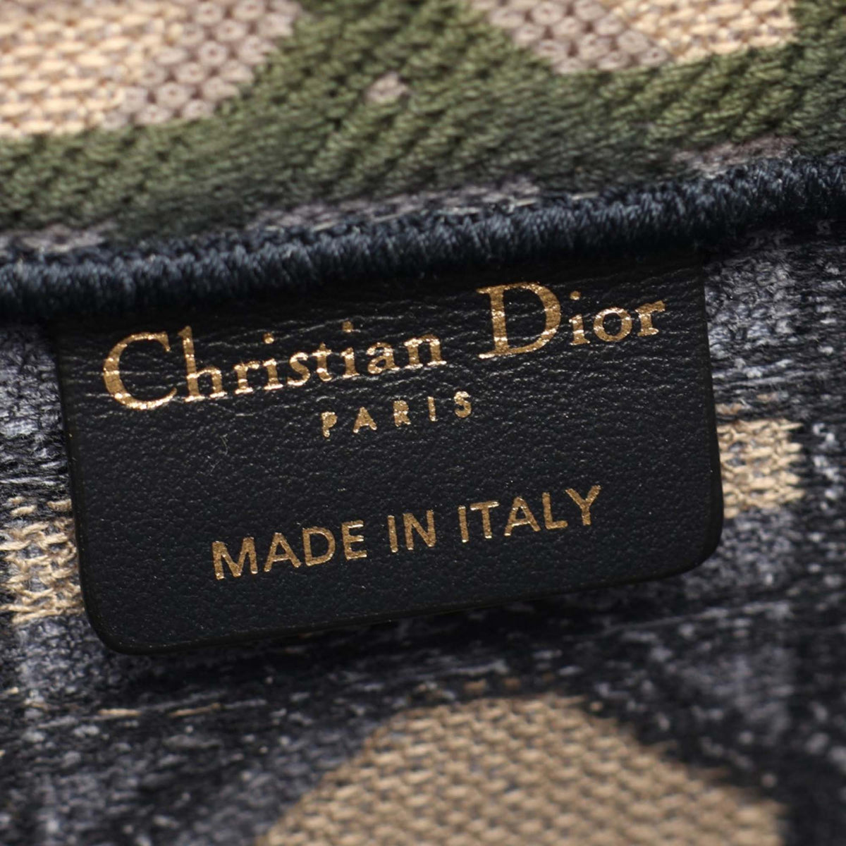 Dior Medium Embroidered Canvas Macrocannage Book Tote — Beige