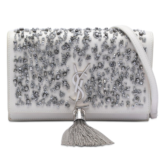 Beaded Calfskin Monogram Kate Tassel Wallet on Chain