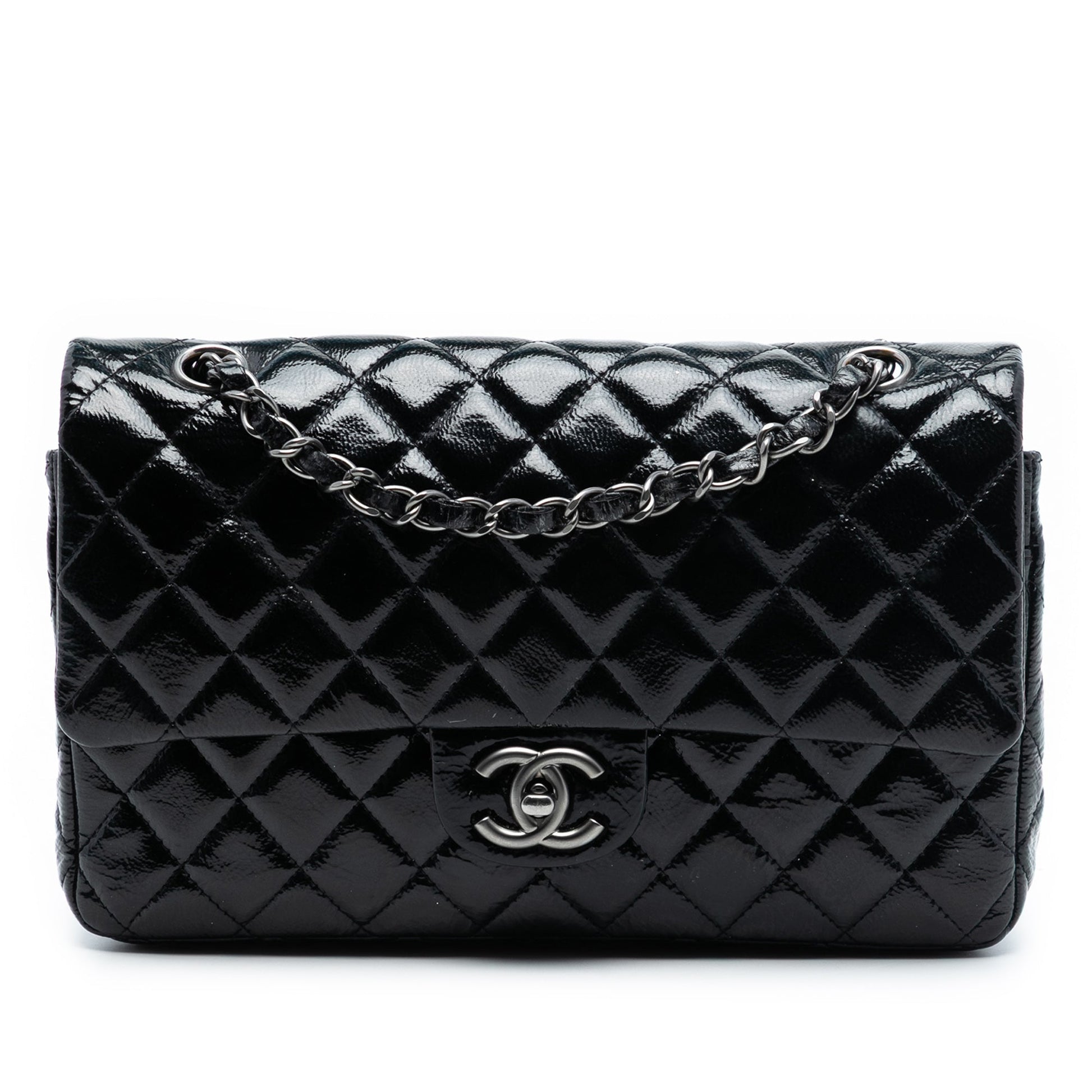Chanel Medium Classic Distressed Patent Double Flap