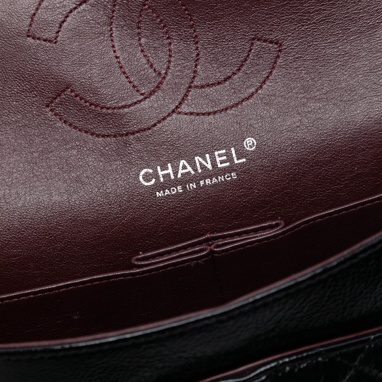 Chanel Medium Classic Distressed Patent Double Flap