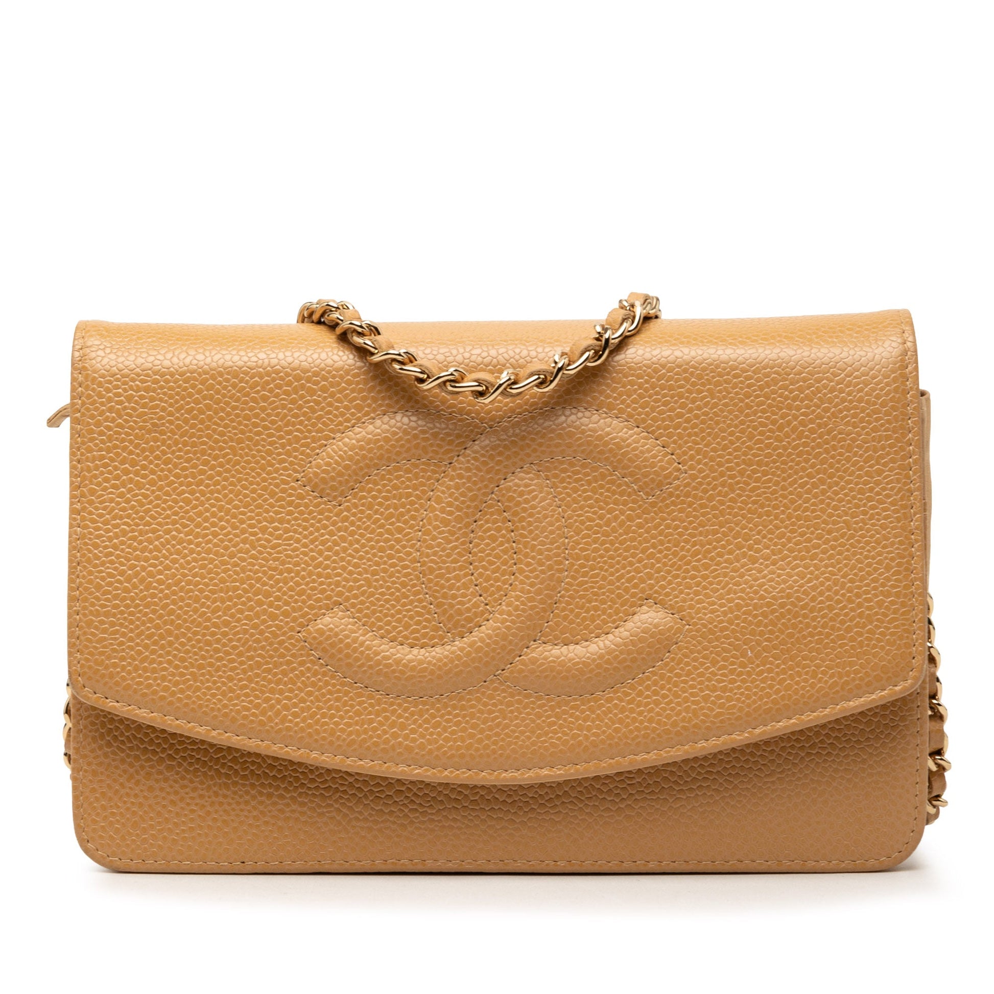Chanel CC Caviar Wallet On Chain