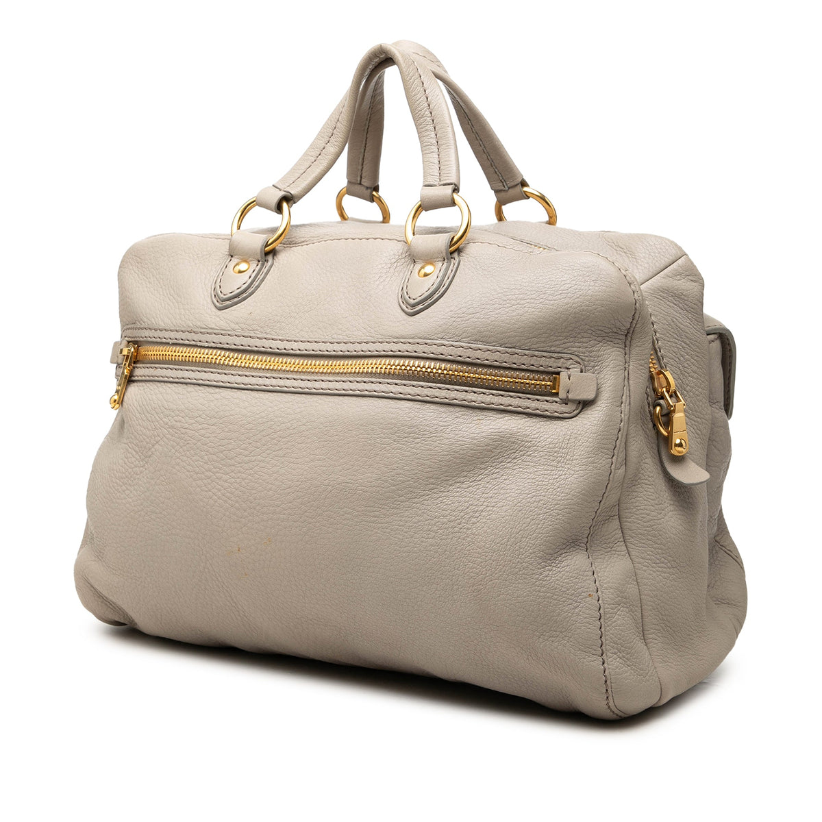 Miu Miu Leather Satchel — Beige