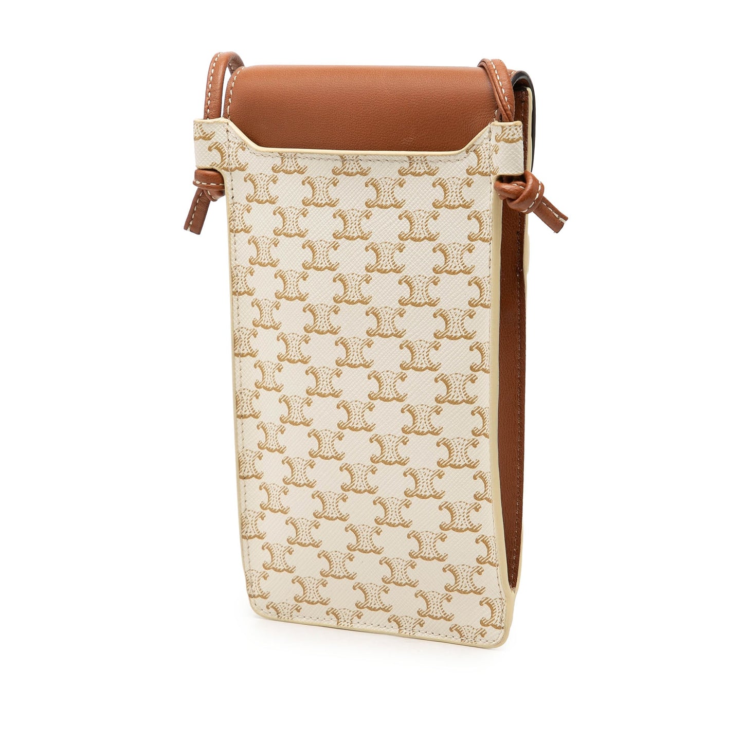 Celine Triomphe Coated Canvas Phone Pouch Flap Crossbody