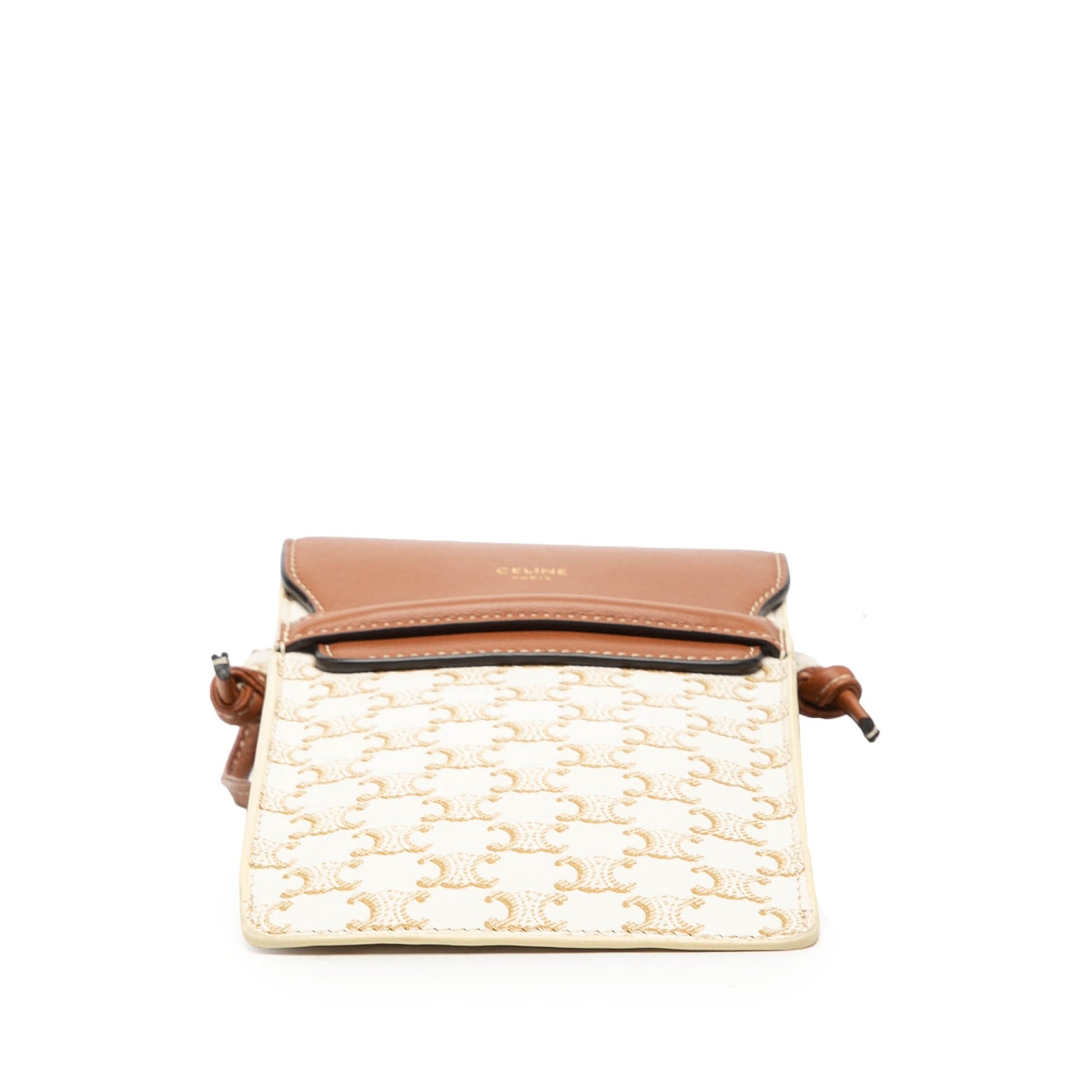 Celine Triomphe Coated Canvas Phone Pouch Flap Crossbody