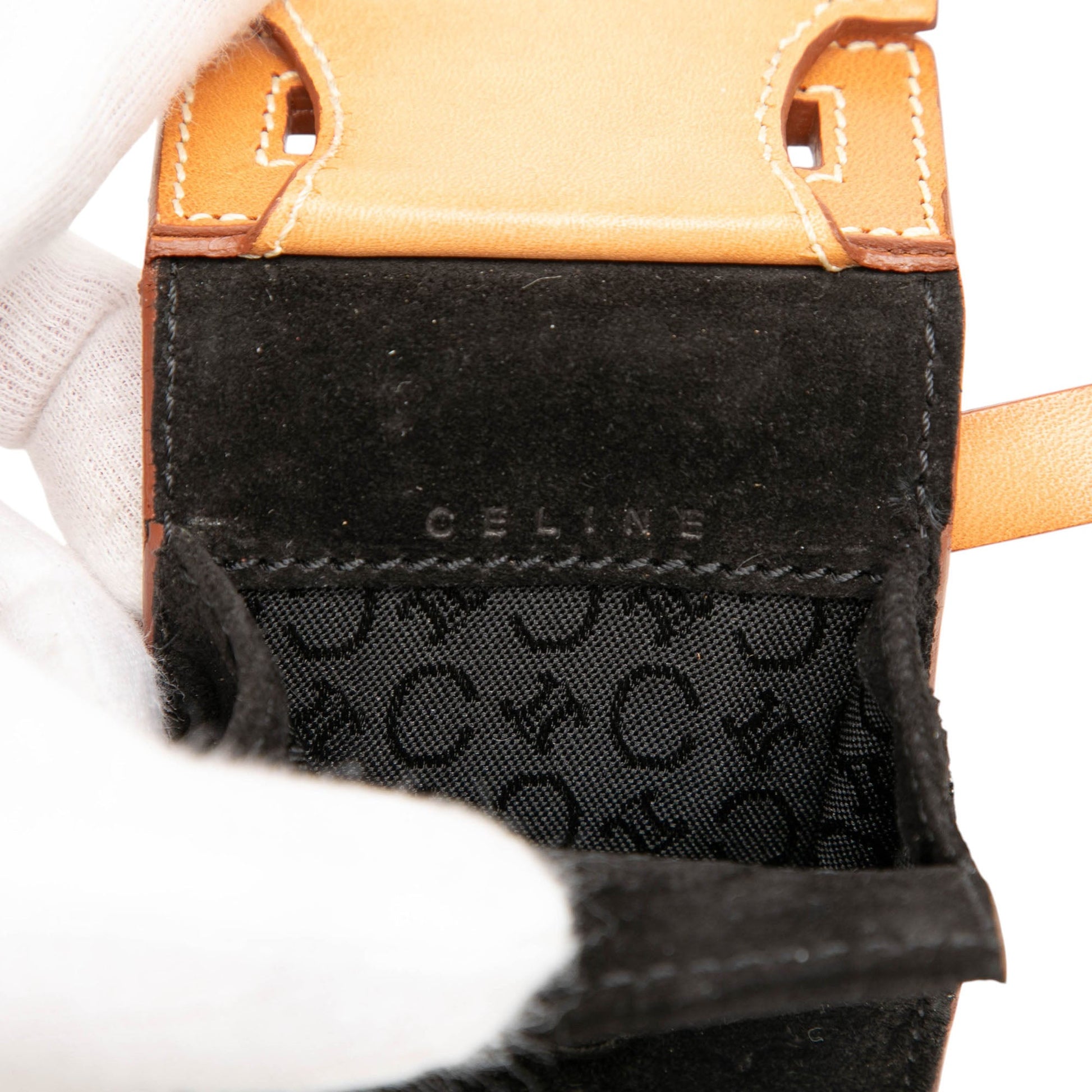 Celine C Macadam Suede Pochette Crossbody