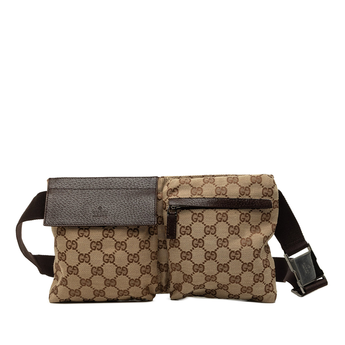 Gucci GG Canvas Double Pocket Belt Bag