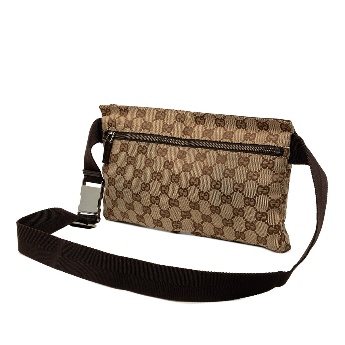 Gucci GG Canvas Double Pocket Belt Bag