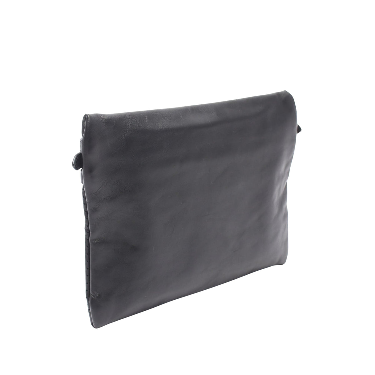 Bottega Veneta Perforated Leather Clutch — Black