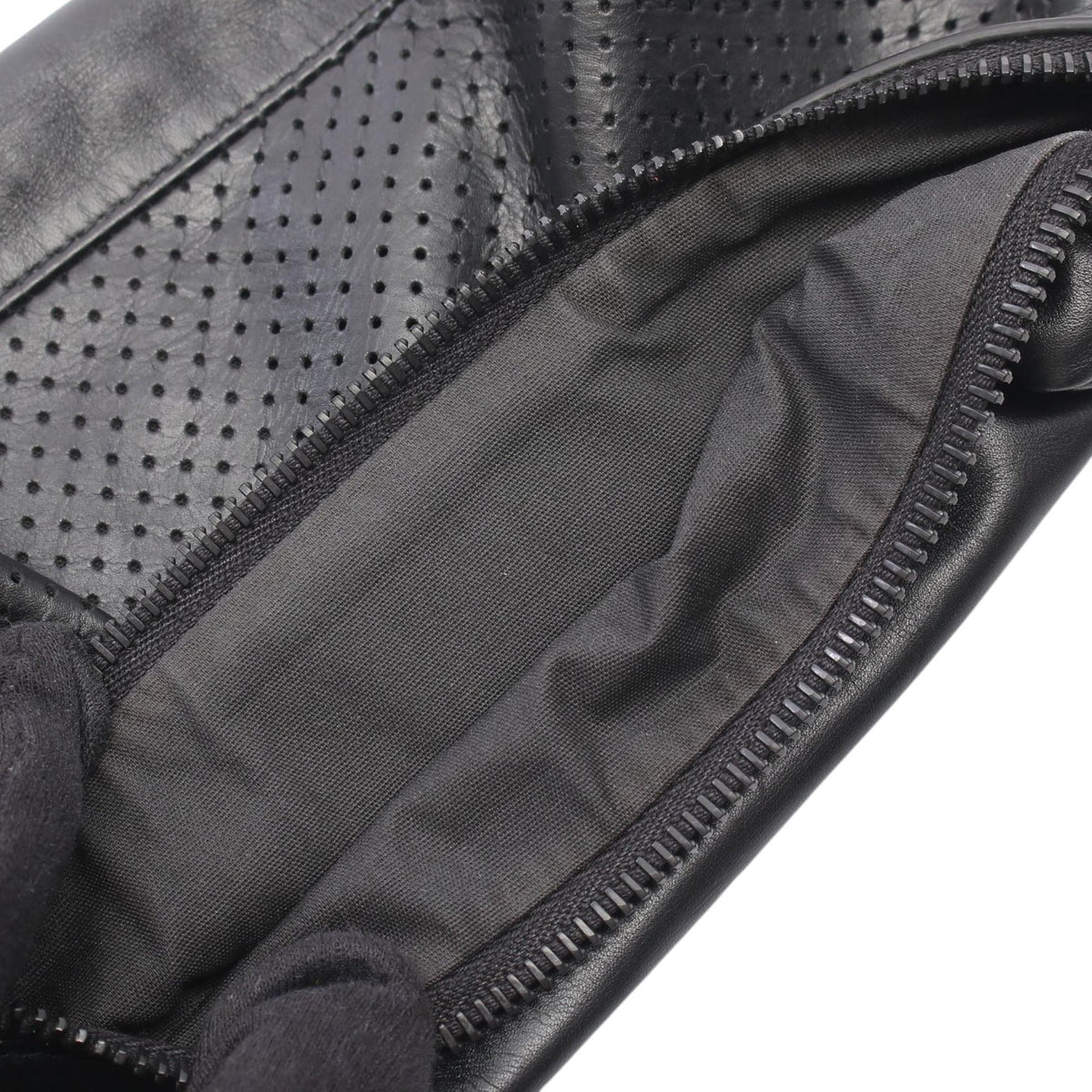 Bottega Veneta Perforated Leather Clutch — Black