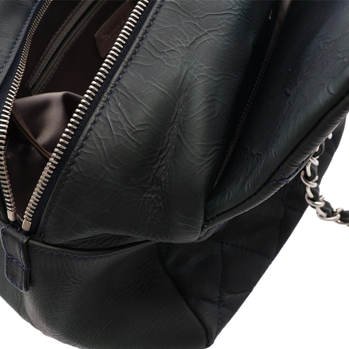 Chanel Crinkled Calfskin Grand Timeless Shopping Tote — Black