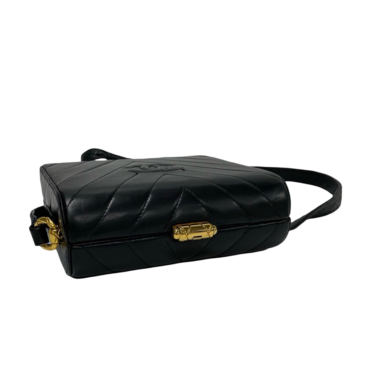 Chanel CC Chevron Lambskin Box Crossbody