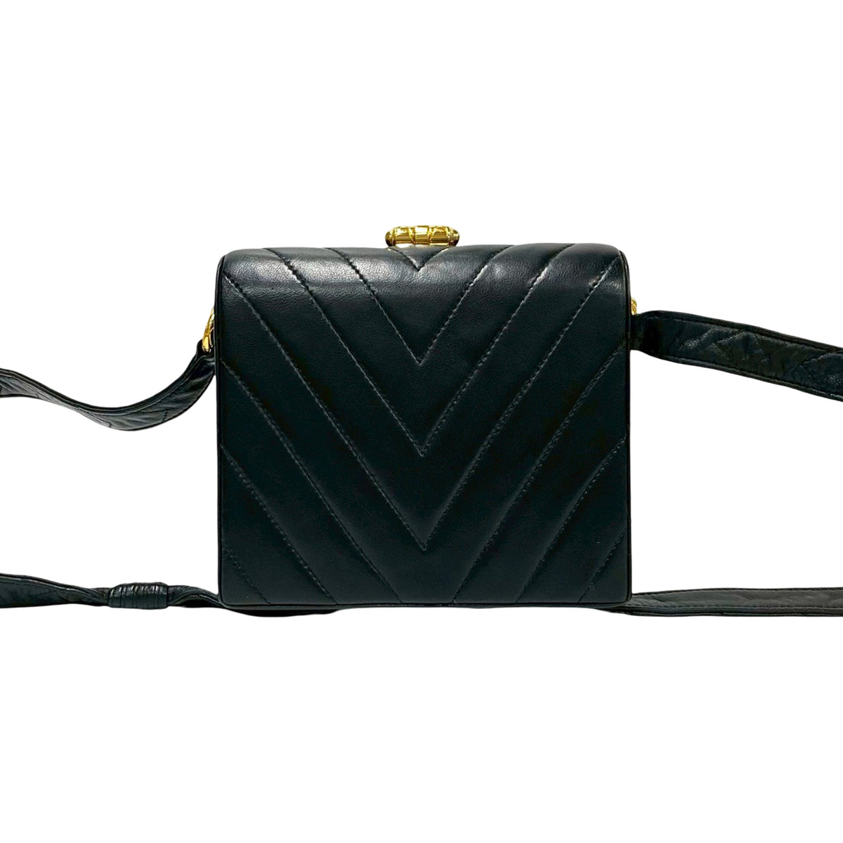 Chanel CC Chevron Lambskin Box Crossbody