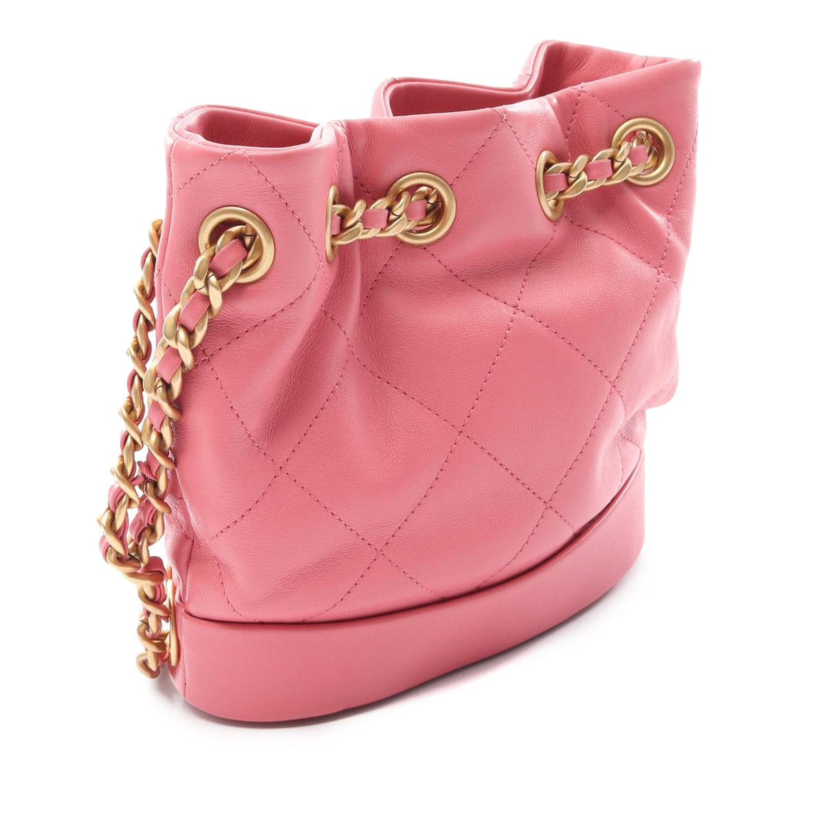 Chanel CC Quilted Lambskin Drawstring Bucket Bag