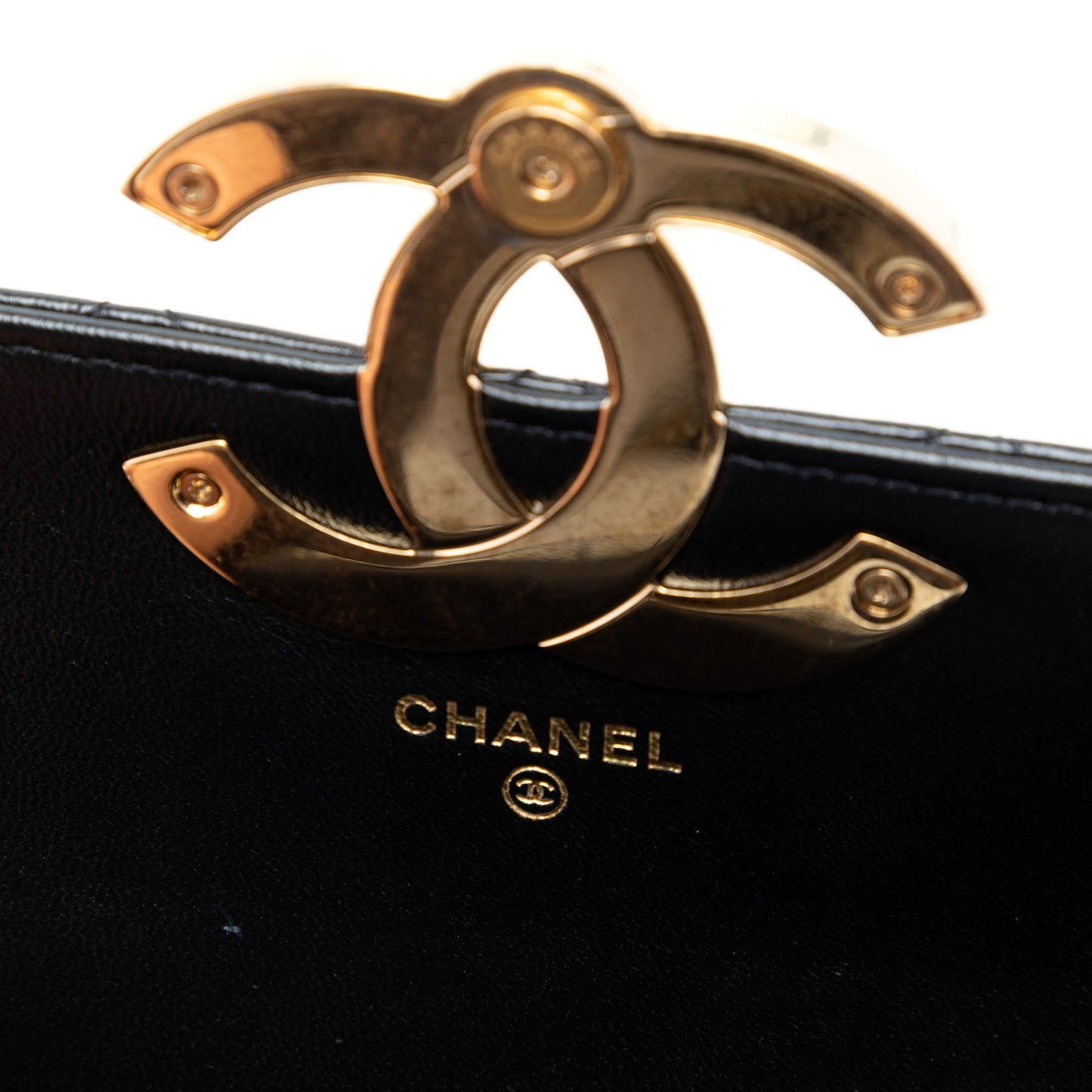 Chanel Quilted Lambskin Giant CC Flap Phone Holder with Chain