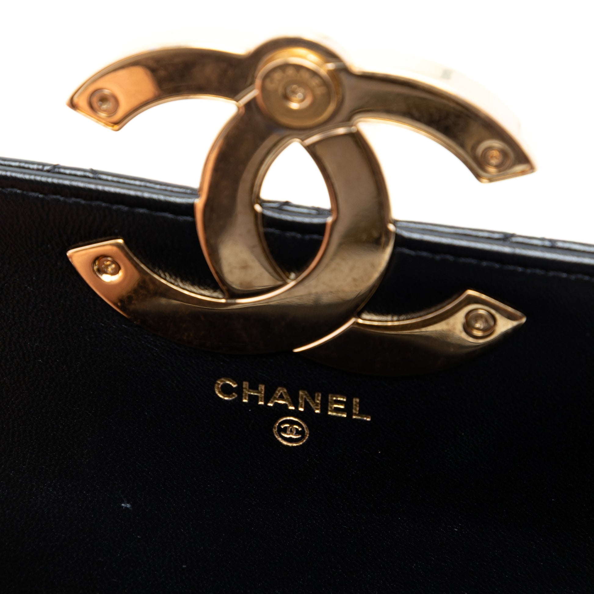 Chanel Quilted Lambskin Giant CC Flap Phone Holder with Chain
