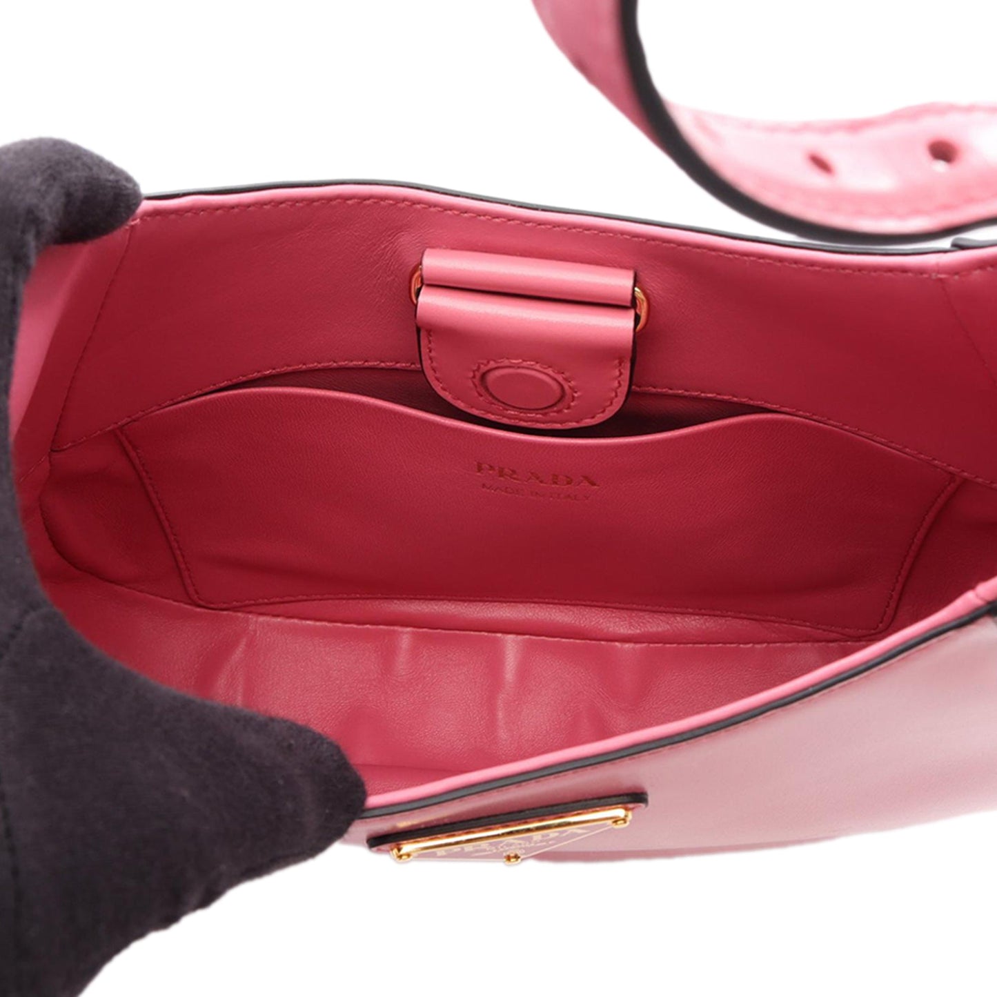 Prada Spazzolato Leather Cleo Shoulder Bag