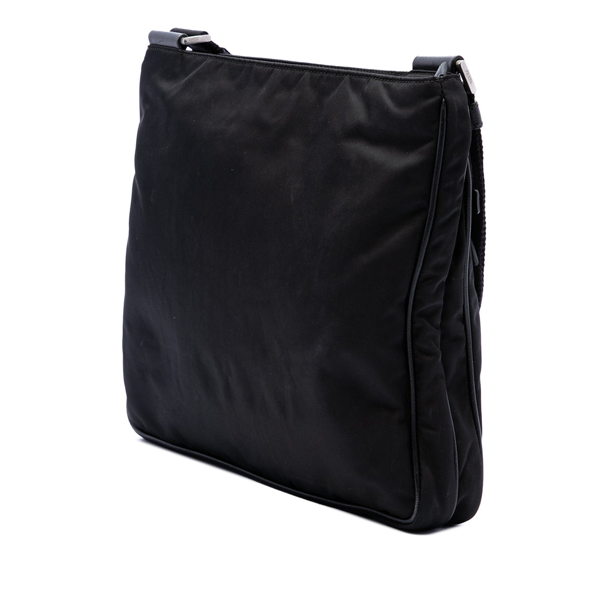 Prada Saffiano Trimmed Tessuto Zip Top Crossbody