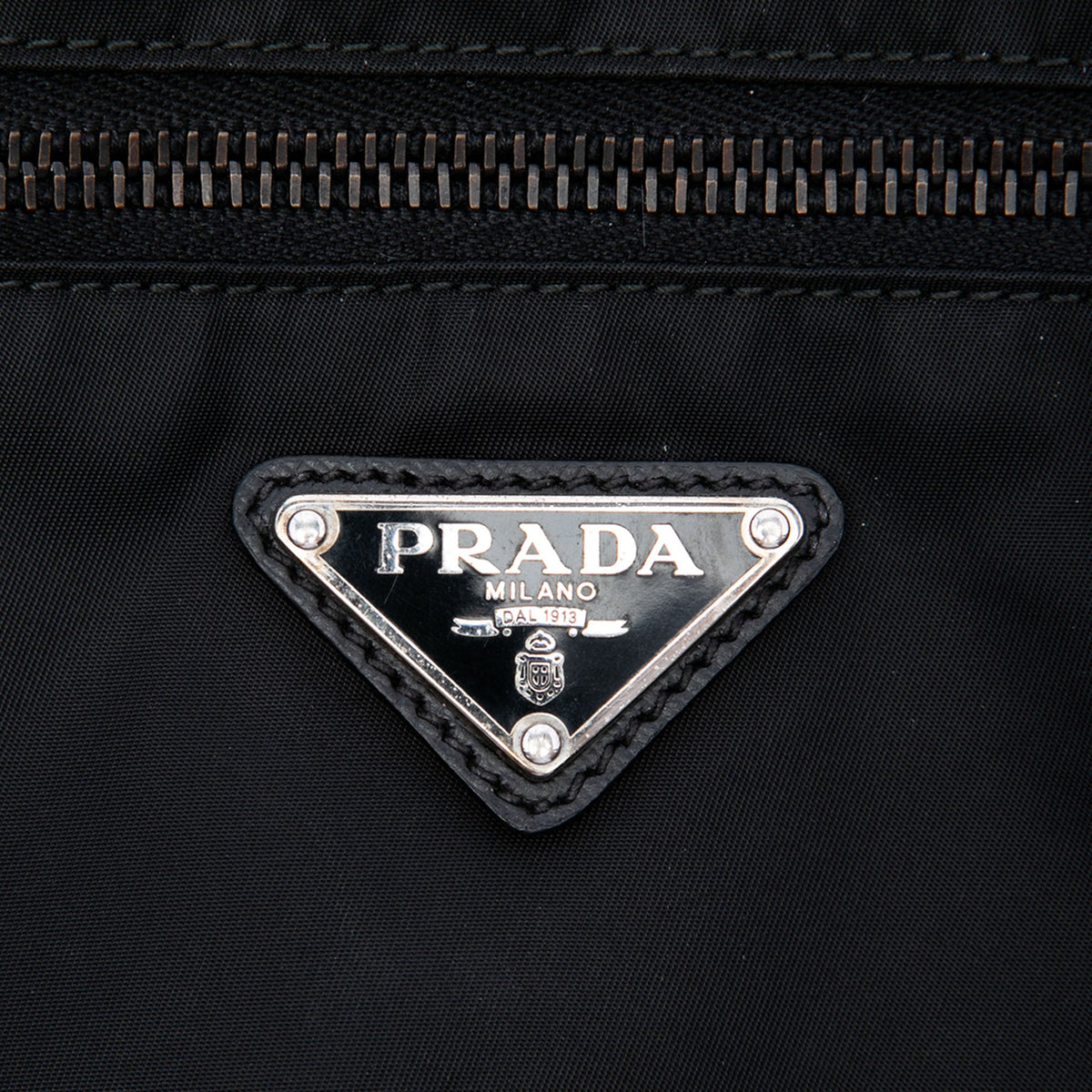 Prada Saffiano Trimmed Tessuto Zip Top Crossbody