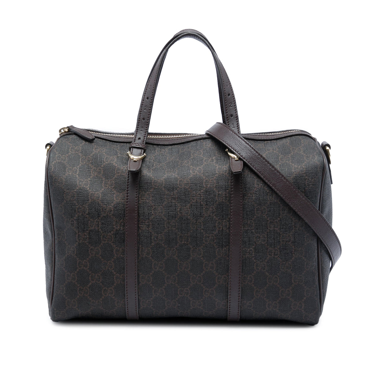 Gucci Medium GG Supreme Nice Boston Bag — Brown