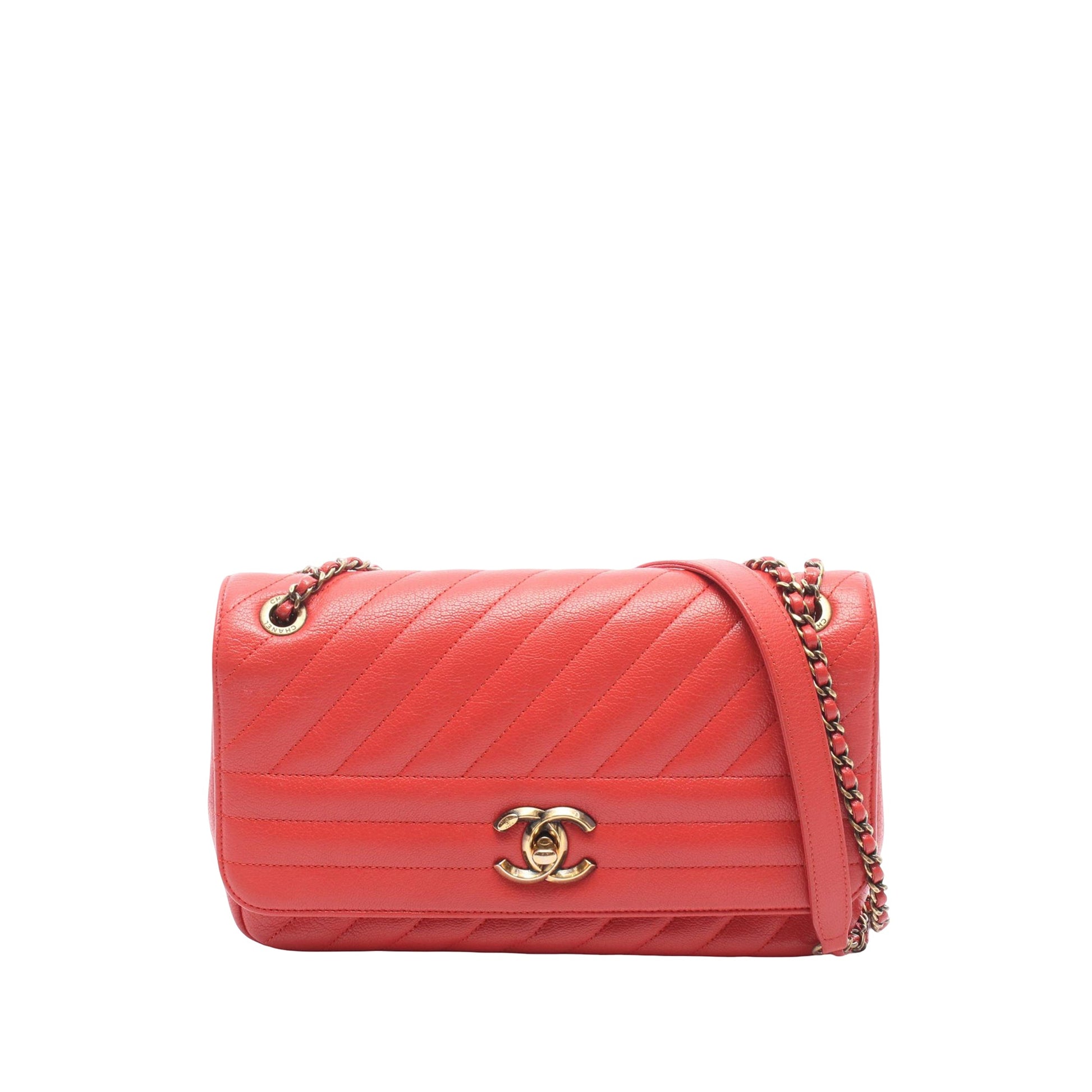 Chanel Small Diagonal Quilted Goatskin Flap