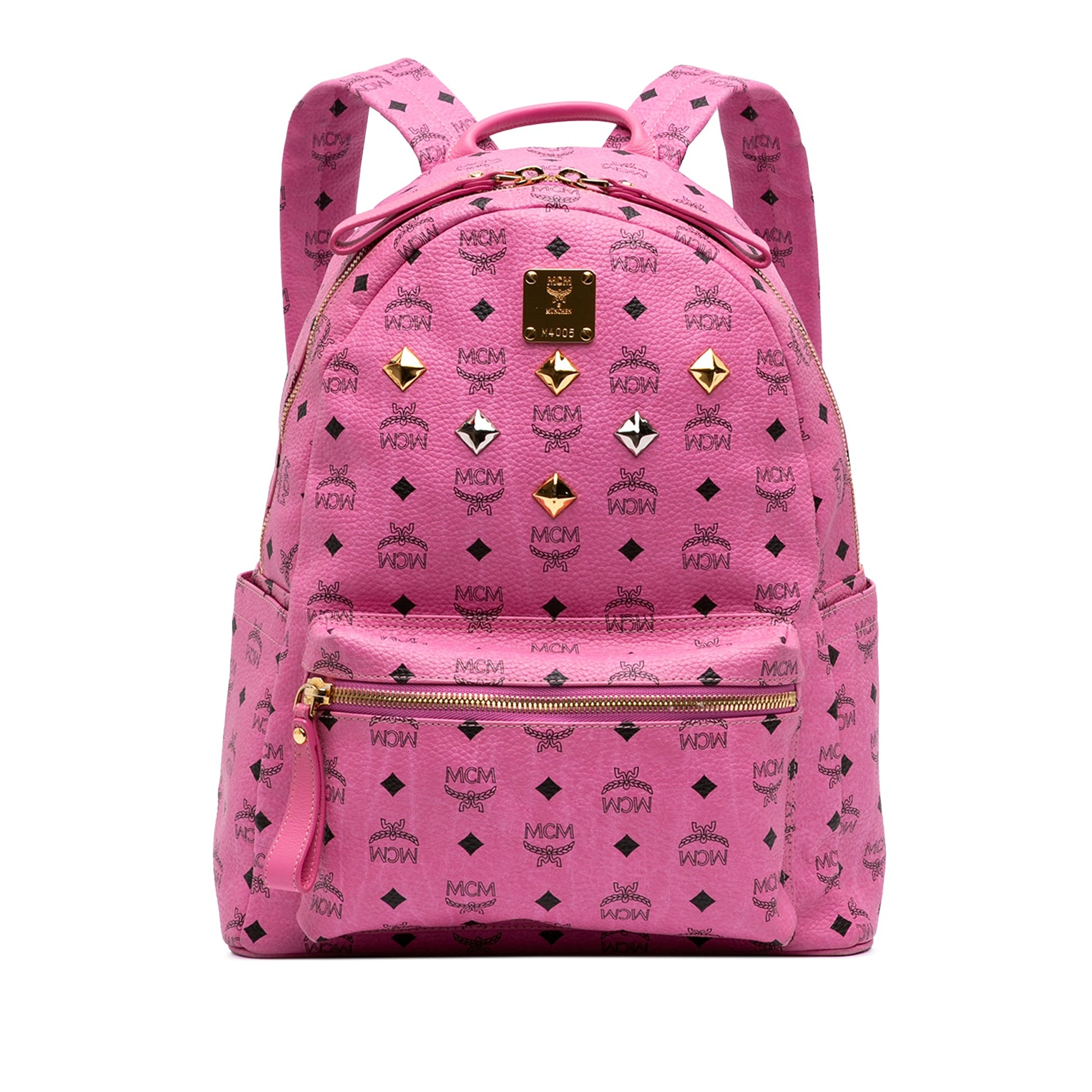 MCM Medium Studded Visetos Coated Canvas Stark Backpack