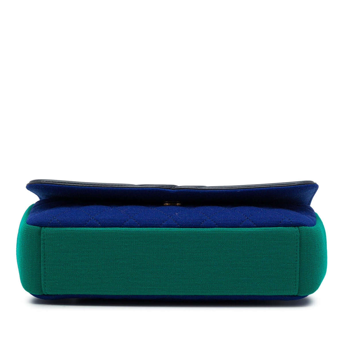 Chanel Small Tricolor Jersey CC Filigree Flap — Blue