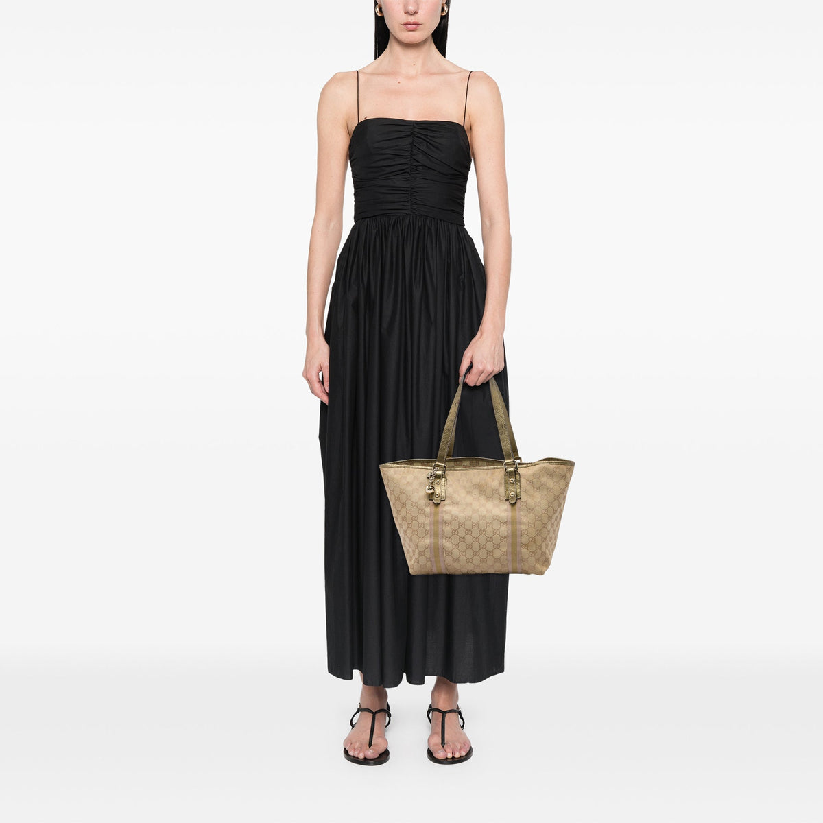 Gucci Large GG Canvas Jolicoeur Tote — Beige