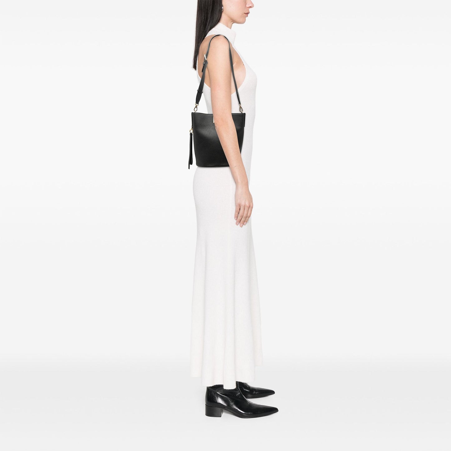 Ferragamo Grained Calfskin Studio Bucket Bag